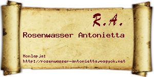 Rosenwasser Antonietta névjegykártya